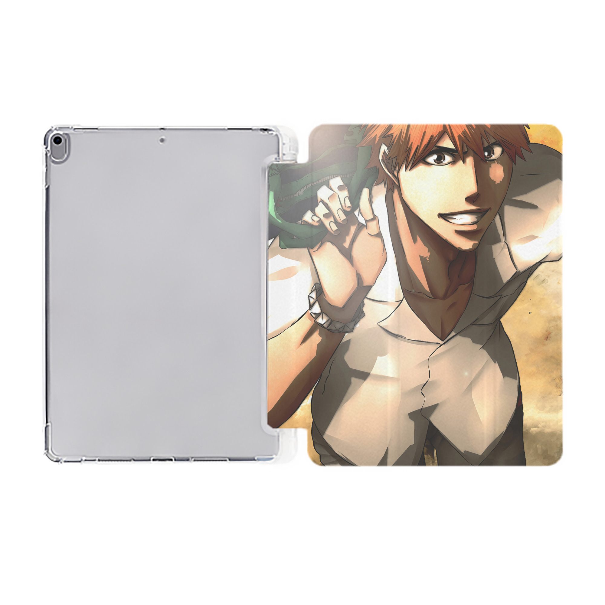 （画像用） ブリーチ BLEACH IPad ケース ペン収納付き 三つ折りスタンド PUレザー×シリコン 対応機種9.5/10.5/10.9インチ